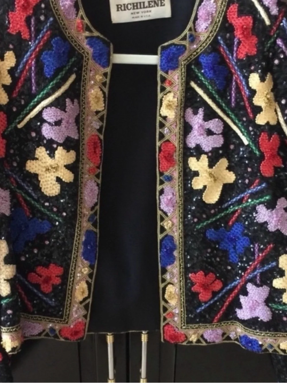 Vintage Richeline Sequined & Beaded Bolaro Jacket - Picture 4 of 7